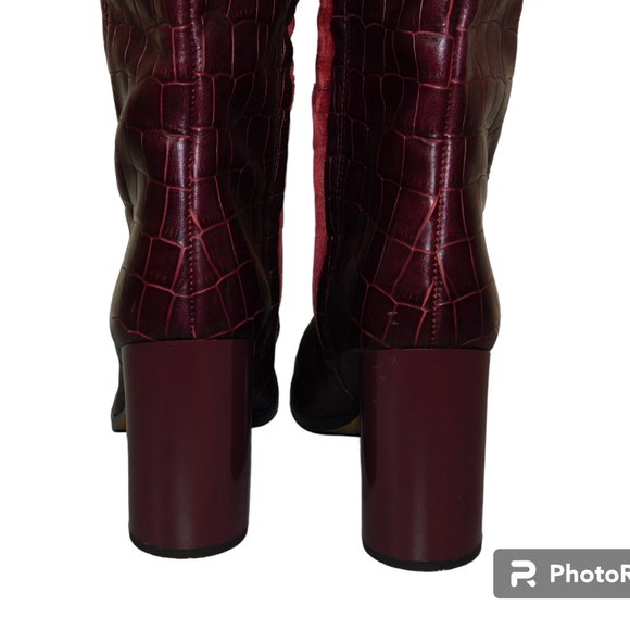 Coach Brigitte Boot Croc Embossed Knee High Boots Size 6.5 - Picture 9 of 16